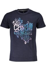 Мужская футболка Cavalli Class, синяя цена и информация | Мужские футболки | 220.lv
