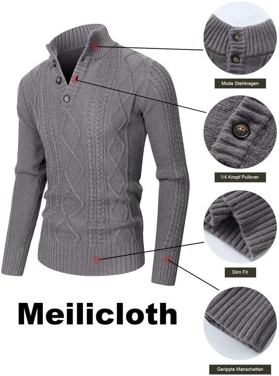 Džemperis vīriešiem Meilicloth, pelēks цена и информация | Vīriešu džemperi | 220.lv