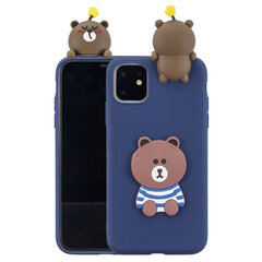 Твердый силиконовый чехол „Squezy“ Bear (TPU) - синий (iPhone 11) цена и информация | Чехлы для телефонов | 220.lv