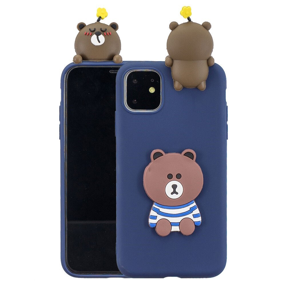 Squezy Bear cieta silikona TPU apvalks - zils iPhone 11 cena un informācija | Telefonu vāciņi, maciņi | 220.lv