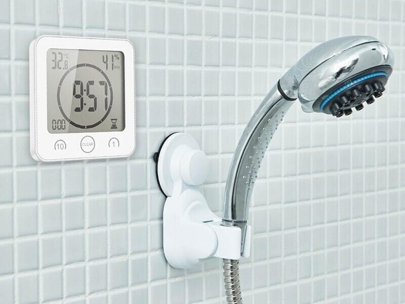Ūdensizturīgs vannas istabas/virtuves pulkstenis ar LCD displeju cena un informācija | Pulksteņi | 220.lv