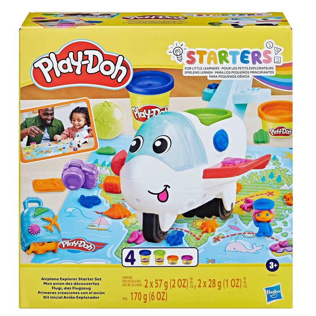 Rotaļu komplekts Izpētes lidmašīna Hasbro Play-Doh Core Line, 4 gab. cena un informācija | Attīstošās rotaļlietas | 220.lv