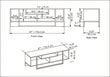 TV statīvs, Asir, 120x35,2x40,2 cm, balts/zelts cena un informācija | TV galdiņi | 220.lv