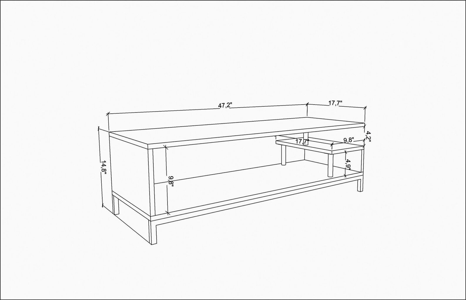 TV statīvs, Asir, 120x44,6x37,6 cm, brūns/melns cena un informācija | TV galdiņi | 220.lv