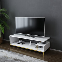 TV statīvs, Asir, 120x44,6x37,6 cm, zelts/balts cena un informācija | TV galdiņi | 220.lv