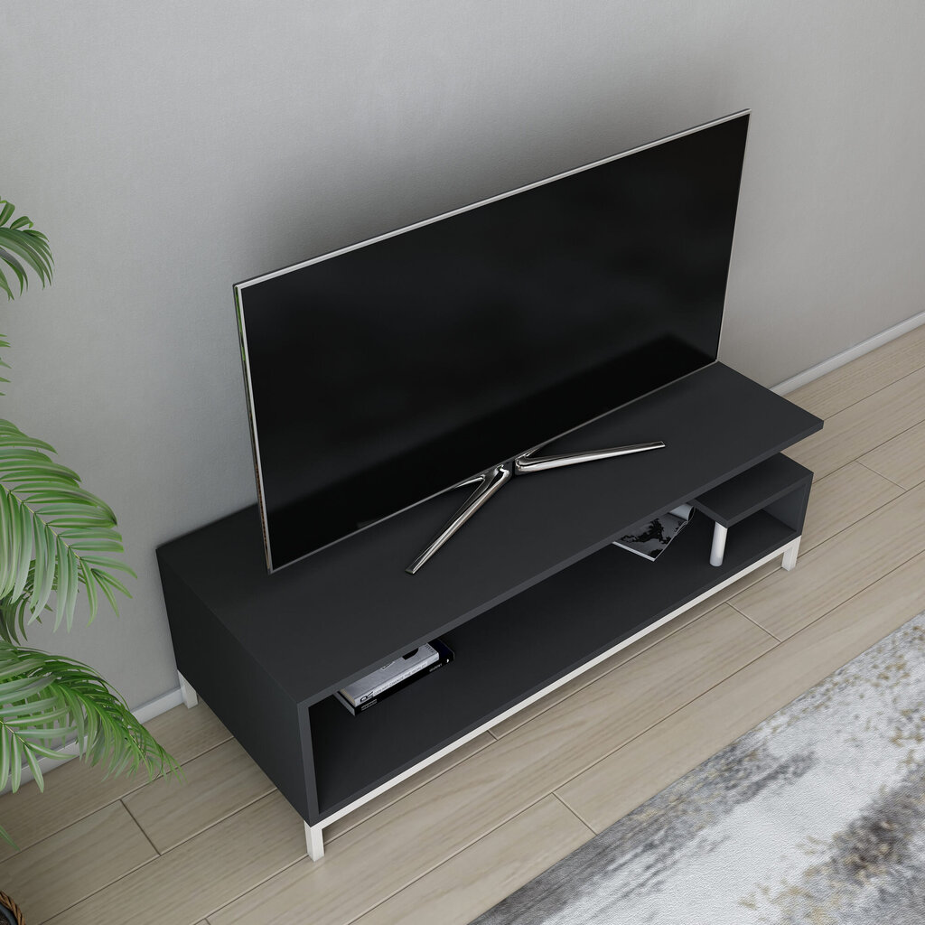 TV statīvs, Asir, 120x44,6x37,6 cm, balts/pelēks цена и информация | TV galdiņi | 220.lv