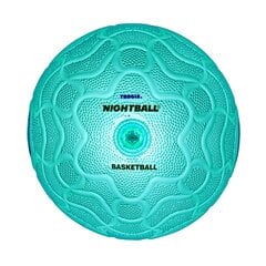 Баскетбольный мяч с подсветкой Tangle NightBall, 25 см, бирюзовый цена и информация | Баскетбольные мячи | 220.lv
