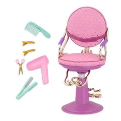 OUR GENERATION Игровой набор стлу для салона красоты, фиолетовый с сердечками цена и информация | Игрушки для девочек | 220.lv