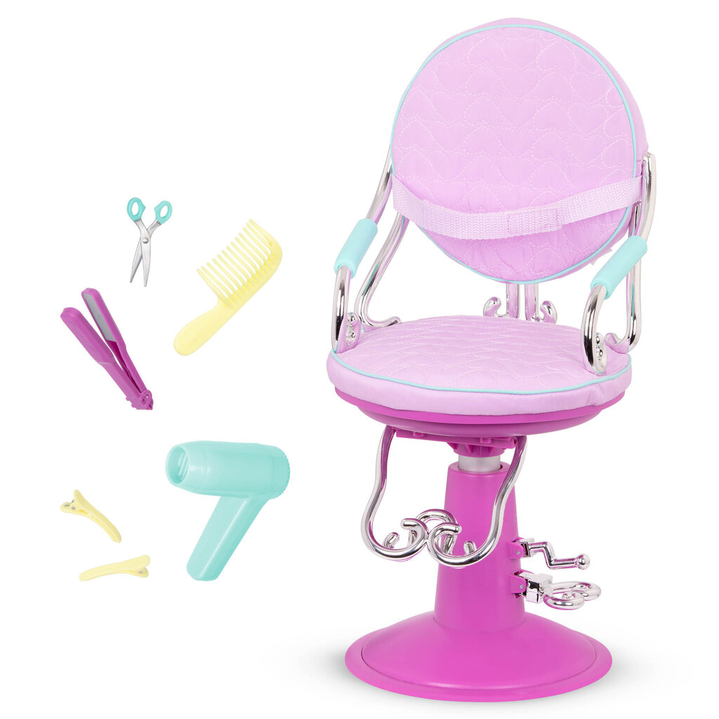 Rotaļu salona krēsls ar aksesuāriem Our Generation, violets цена и информация | Rotaļlietas meitenēm | 220.lv