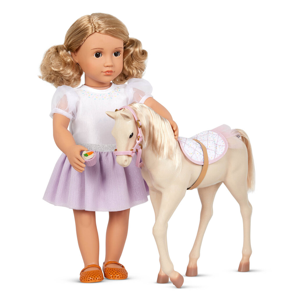 Rotaļu zirgs ar aksesuāriem Our Generation, balts, 30 cm цена и информация | Rotaļlietas meitenēm | 220.lv