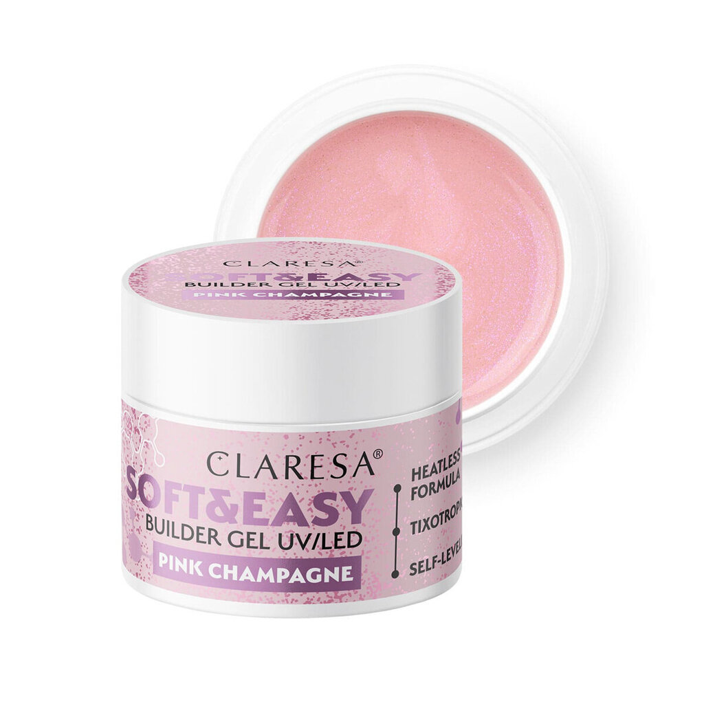 Veidošanas želeja Claresa Soft & Easy, Pink Champagne, 12 g cena un informācija | Nagu lakas, stiprinātāji | 220.lv