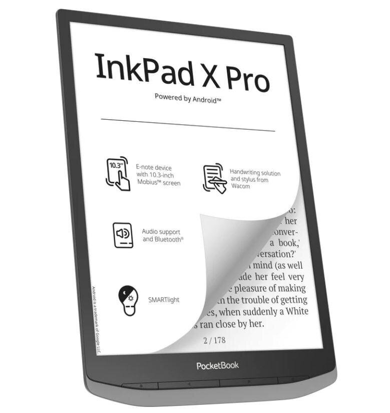 E-Reader|POCKETBOOK|InkPad X Pro|10.3 |1872x1404|1xUSB-C|Wireless LAN|Bluetooth|Grey|PB1040D-M-WW cena un informācija | E-grāmatu lasītāji | 220.lv