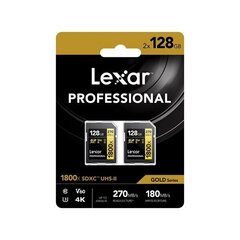 Lexar SDXC 128 GB + 128 GB cena un informācija | Atmiņas kartes mobilajiem telefoniem | 220.lv