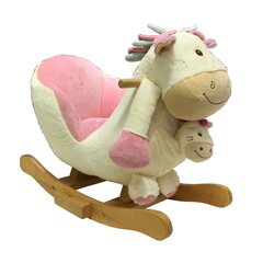 Лошадка-качалка с игрушкой, розовая цена и информация | Игрушки для малышей | 220.lv