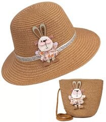 Комплект плетеная шапка с зайчиком + сумочка. цена и информация | Аксессуары для детей | 220.lv