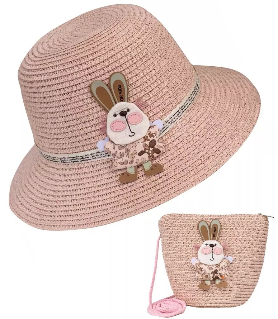 Pludmales cepures un rokassomas komplekts meitenēm 14663-uniw cena un informācija | Bērnu aksesuāri | 220.lv