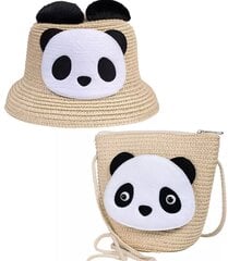Комплект плетеная шапка с ушками панды + сумочка. цена и информация | Аксессуары для детей | 220.lv