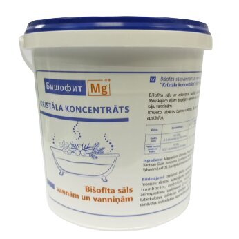 Bišofīta sāls vannām un peldēm Bishofit Mg++ Kristāla koncentrāts, 1350 g cena un informācija | Dušas želejas, eļļas | 220.lv