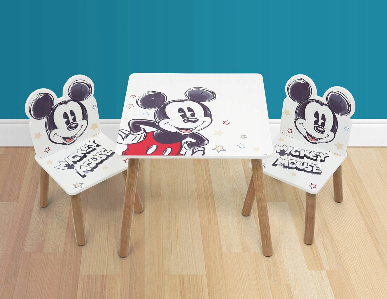 Bērnu galds ar krēsliem Arditex Mickey Mouse, balts цена и информация | Bērnu krēsliņi un bērnu galdiņi | 220.lv