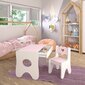 Bērnu galds ar krēslu IdeaMeb, balts/rozā cena un informācija | Bērnu krēsliņi un bērnu galdiņi | 220.lv