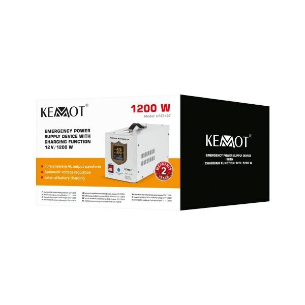 Kemot PROsinus-2000 12 V 230 V 2000 VA 1200 W cena un informācija | UPS- Nepārtrauktās barošanas bloki | 220.lv