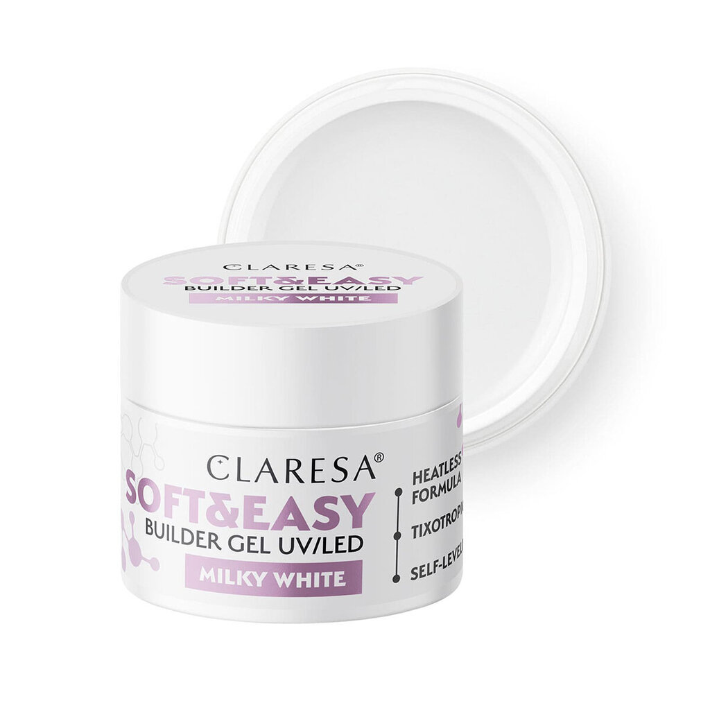 Gēls nagiem Claresa Soft&Easy Builder Gel Milk White, 90g цена и информация | Nagu lakas, stiprinātāji | 220.lv