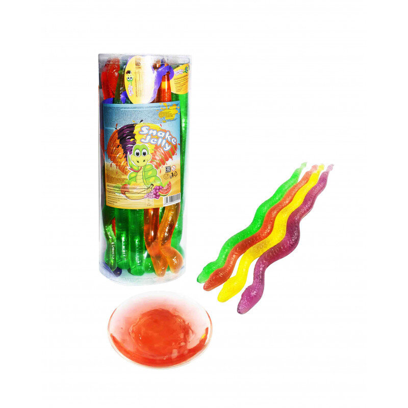 Šķidrās konfektes ar saldinātājiem "Snake Jelly" 24 gb. x 80 gr. cena un informācija | Saldumi | 220.lv