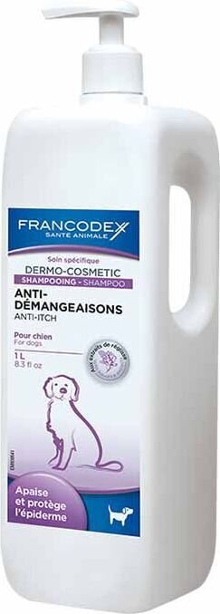 Šampūns suņiem pret niezi Francodex, 1 l cena un informācija | Kosmētiskie līdzekļi dzīvniekiem | 220.lv