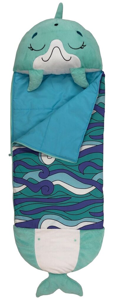 Guļammaiss Happy Nappers Disko delfīns, 167x76 cm, zils cena un informācija | Guļammaisi | 220.lv