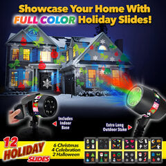 Полноцветный праздничный пейзажный проектор LIVMAN FHS-94 с 12 слайдами цена и информация | Праздничные декорации | 220.lv