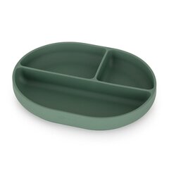 Silikona šķīvis ar nodalījumiem Petite&Mars Misty Green, zaļa ​ цена и информация | Детская посуда, контейнеры для молока и еды | 220.lv
