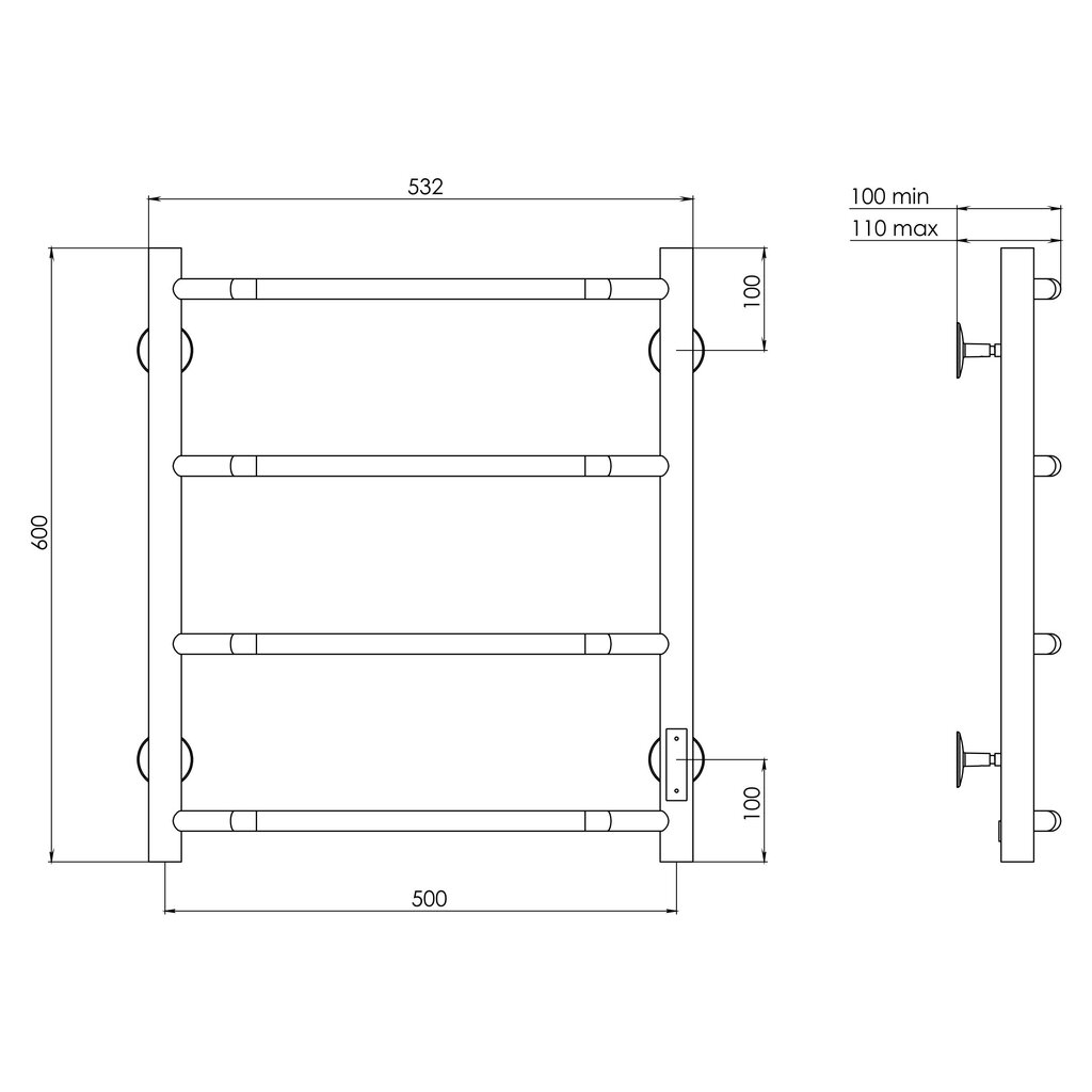 Elektriskais dvieļu žāvētājs Telvel Terra T4, 50x60 cm cena un informācija | Dvieļu žāvētāji | 220.lv