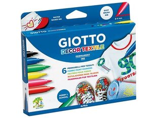 Marķieris tekstilam Giotto Decor Textile, 6 gab. цена и информация | Канцелярия | 220.lv