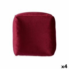 Пуф Велюр Тёмно Бордовый 30 x 30 x 30 cm (4 штук) цена и информация | Кресла-мешки и пуфы | 220.lv