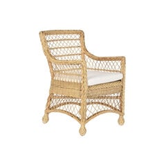 Krēsls DKD Home Decor, balts/brūns 56 x 63 x 86 cm cena un informācija | Atpūtas krēsli | 220.lv