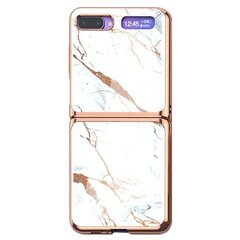 GKK Marble plastmasas apvalks - balts Galaxy Z Flip cena un informācija | Telefonu vāciņi, maciņi | 220.lv