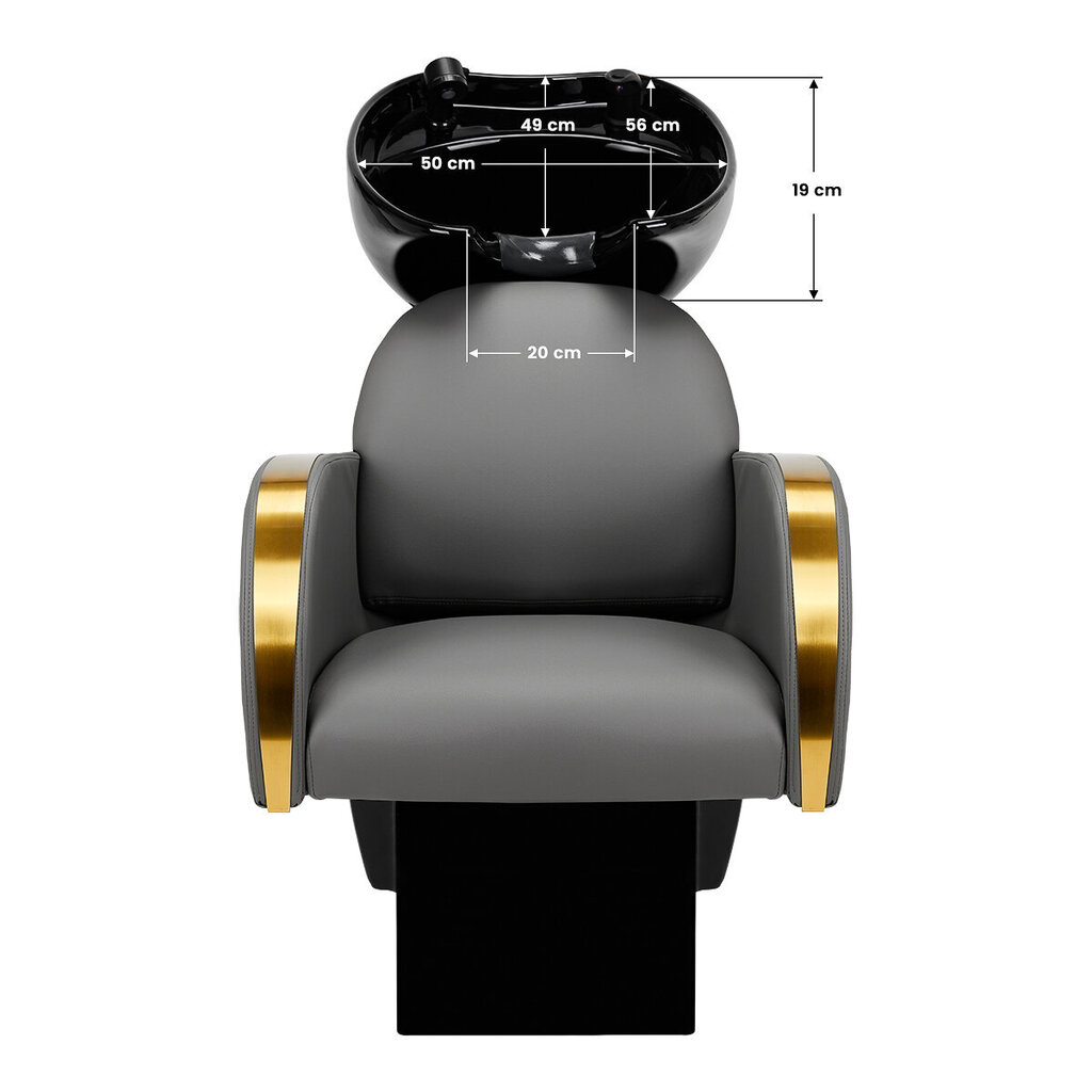 Frizētavas mazgāšanas krēsls Gabbiano Malaga, melns cena un informācija | Mēbeles skaistumkopšanas saloniem | 220.lv
