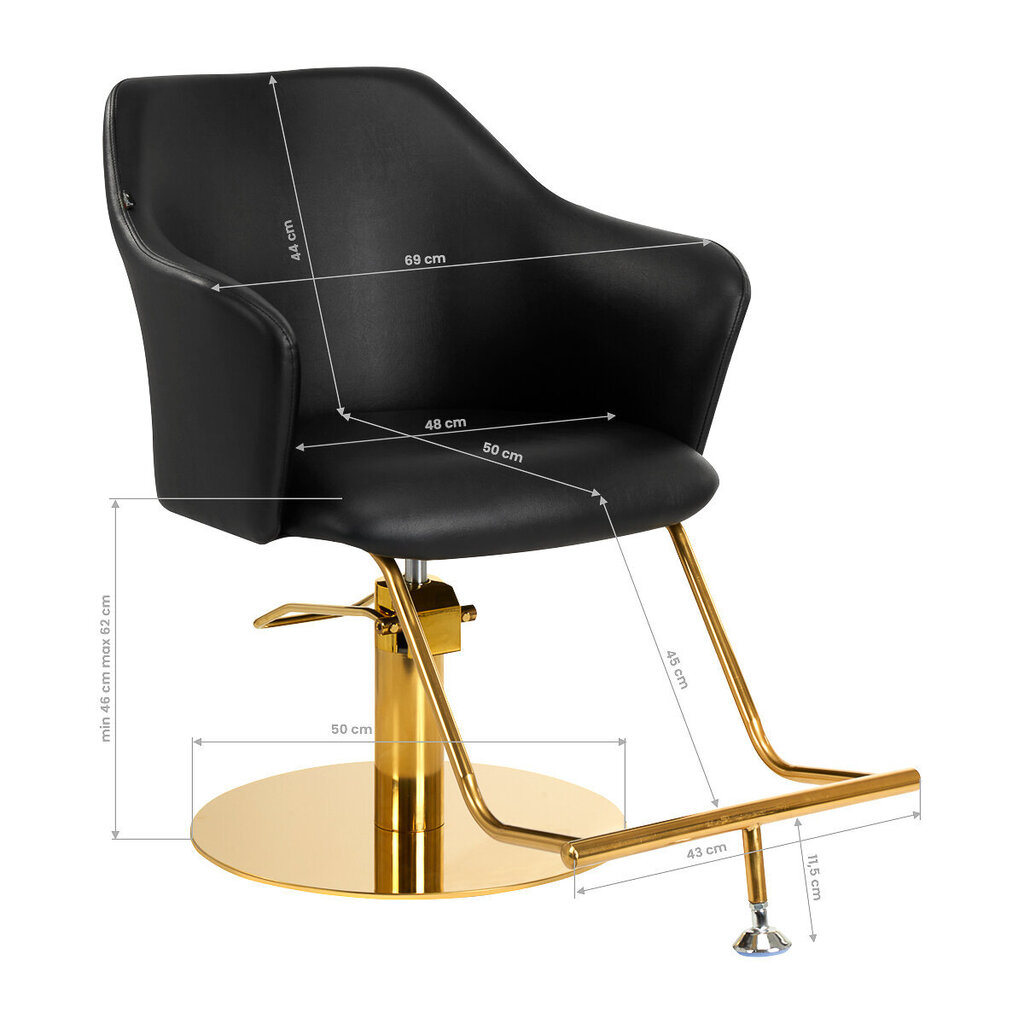 Friziera krēsls Gabbiano Marbella, melns cena un informācija | Mēbeles skaistumkopšanas saloniem | 220.lv