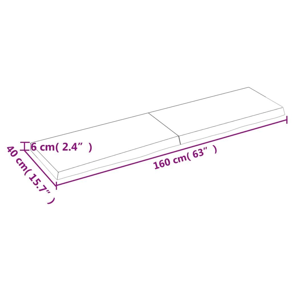 Sienas plaukts vidaXL, 160x40x6 cm, brūns cena un informācija | Plaukti | 220.lv