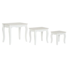 3-daļīgs galda komplekts DKD Home Decor, 53x35x47 cm, balts cena un informācija | TV galdiņi | 220.lv