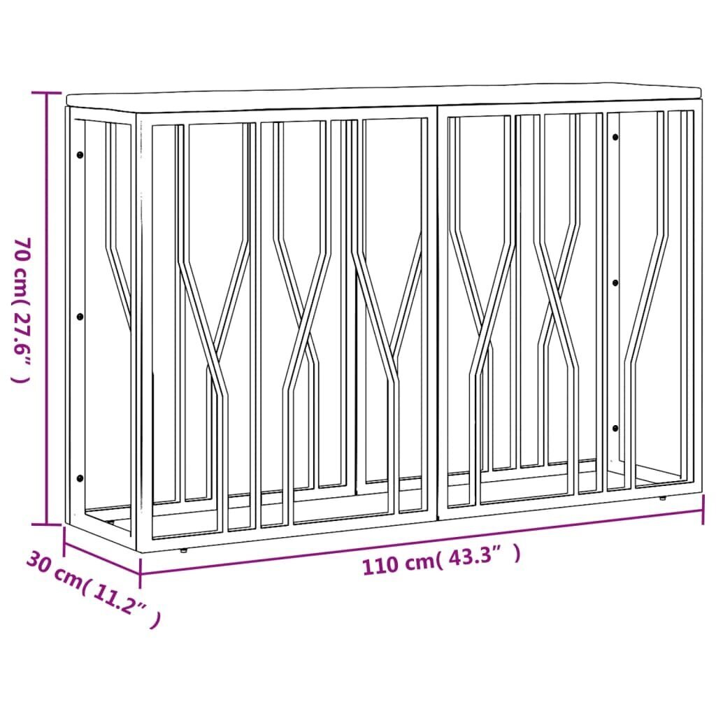 Konsoļu galds vidaXL, brūns/sudrabs cena un informācija | Konsoles galdiņi | 220.lv