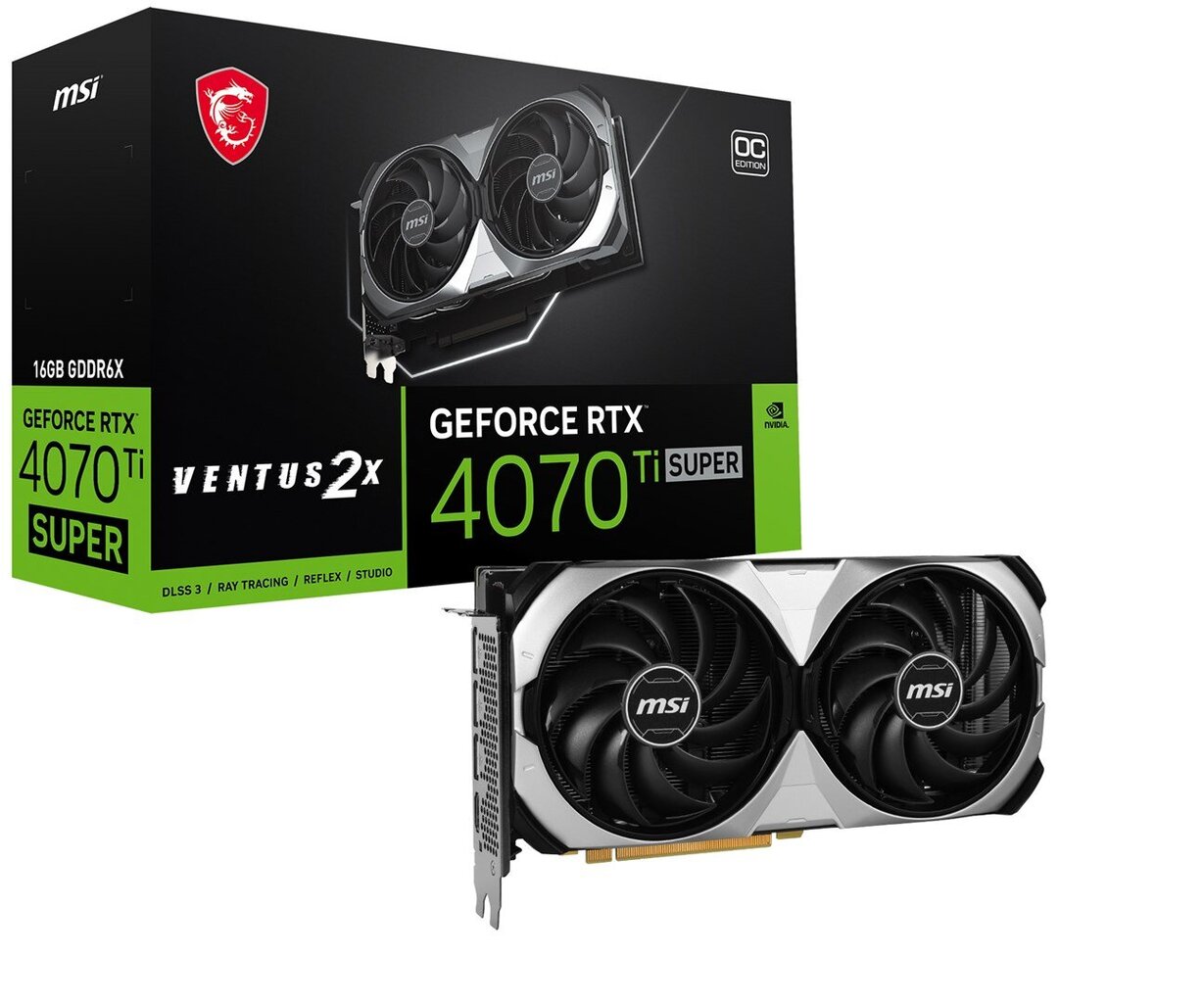 MSI GeForce RTX 4070 Ti Super Ventus 2X OC 4070TISUP16GVEN2XOC цена и информация | Videokartes (GPU) | 220.lv