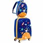 Divdaļīgs bērnu bagāžas komplekts Costway Astronaut, zils cena un informācija | Koferi, ceļojumu somas | 220.lv