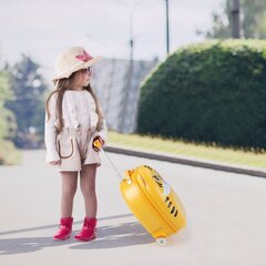 Детский чемодан с 2 мигающими колесиками и двухуровневой телескопической ручкой, Costway цена и информация | Чемоданы, дорожные сумки | 220.lv