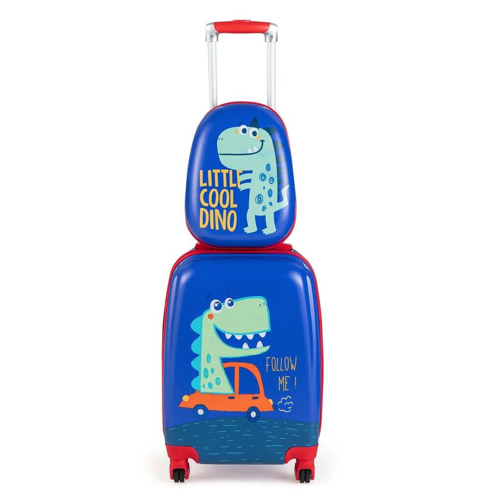 Divdaļīgs bērnu bagāžas komplekts Costway, Dragon, zils cena un informācija | Koferi, ceļojumu somas | 220.lv