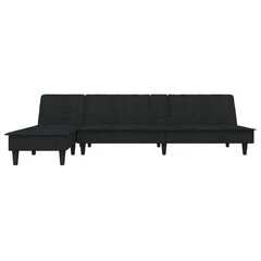 Dīvāns-gulta vidaXL, melns цена и информация | Диваны | 220.lv