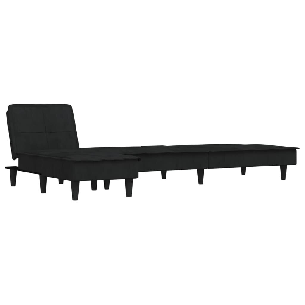 Dīvāns-gulta vidaXL, melns cena un informācija | Dīvāni | 220.lv