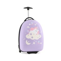 Детский чемодан с 2-х ступенчатой телескопической ручкой Costway, фиолетовый цена и информация | Чемоданы, дорожные сумки | 220.lv