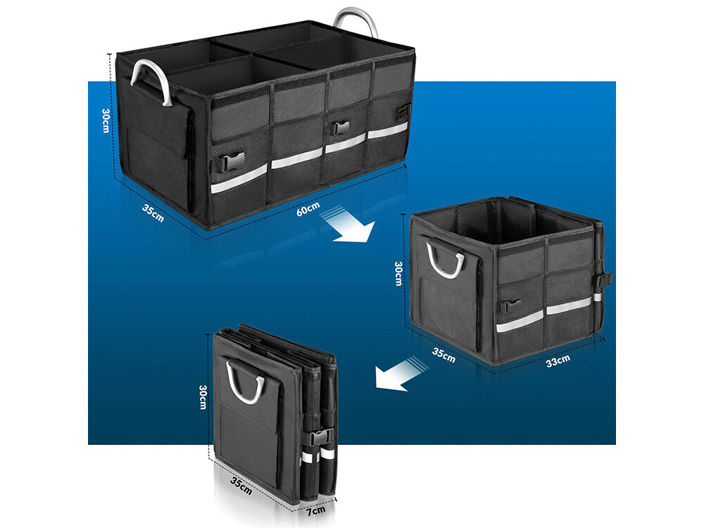 Automašīnas bagāžas nodalījuma soma ar vāku, melna,60L цена и информация | Auto piederumi | 220.lv