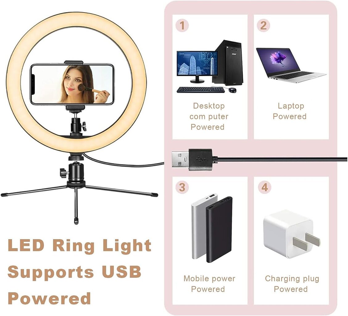 Gredzenveida lampa LED Aixpi цена и информация | Apgaismojums fotografēšanai | 220.lv